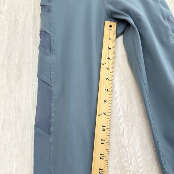 Alo Yoga Leggings Womens XS Runway Blue Grey Side Mesh Full Length Gym Workout - Picture 12 of 16